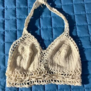Elegant Cream Crochet Bralette